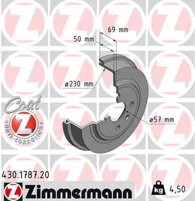 Tambour de frein ZIMMERMANN 430.1787.20