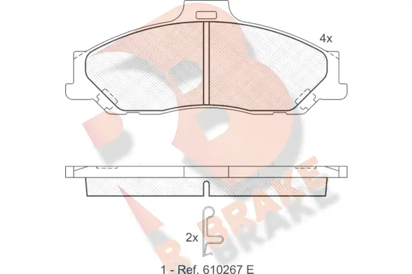 Kit de plaquettes de frein, frein à disque R BRAKE RB1580