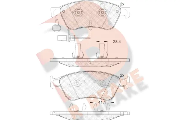 Kit de plaquettes de frein, frein à disque R BRAKE RB1725
