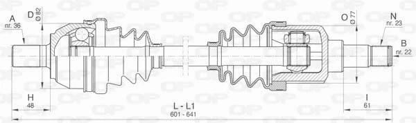Arbre de transmission OPEN PARTS DRS6449.00