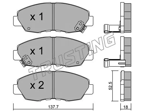 Kit de plaquettes de frein, frein à disque TRUSTING 393.0