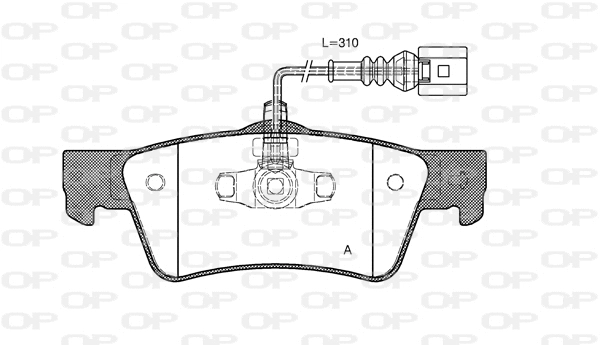 Kit de plaquettes de frein, frein à disque OPEN PARTS BPA1187.01