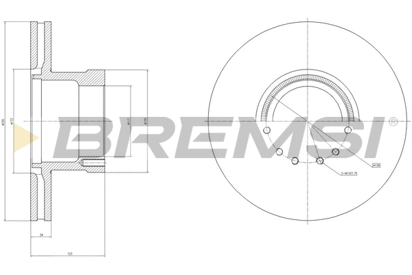 Disque de frein BREMSI CD5255V