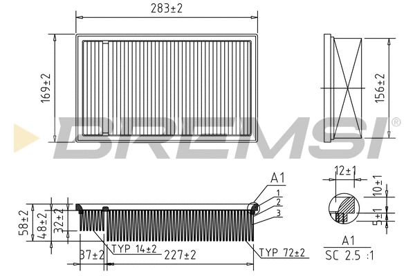 Filtre à air BREMSI FA1704