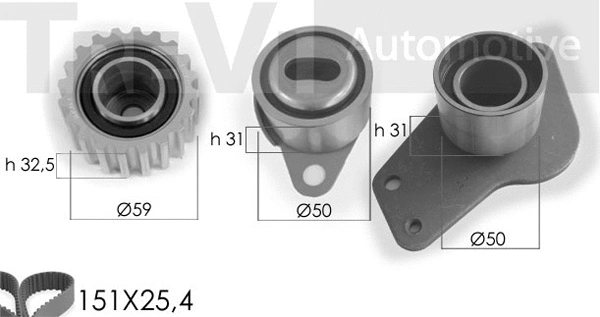 Kit de courroie crantée TREVI AUTOMOTIVE KD1018
