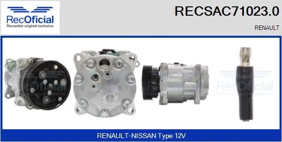 Compresseur, climatisation RECOFICIAL RECSAC71023.0