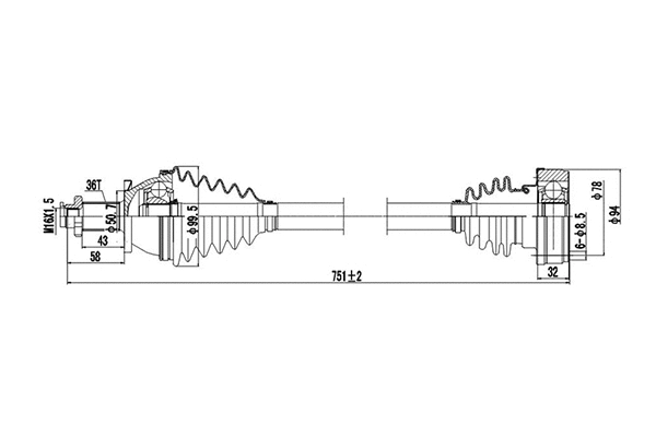 Arbre de transmission DYNAMATRIX DDS261063