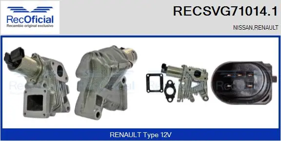 Vanne EGR RECOFICIAL RECSVG71014.1