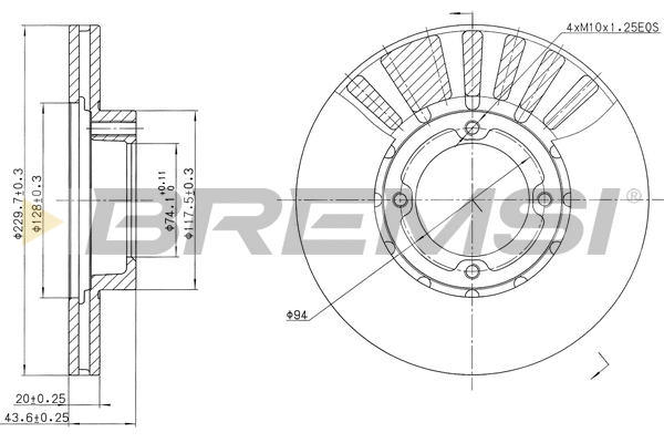 Disque de frein BREMSI CD6808V