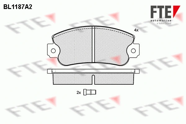 Kit de plaquettes de frein, frein à disque FTE 9010050