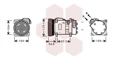 Compresseur, climatisation VAN WEZEL 5800K281