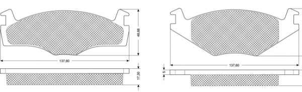 Kit de plaquettes de frein, frein à disque MTR MT667