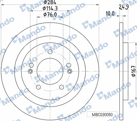 Disque de frein MANDO MBC030050