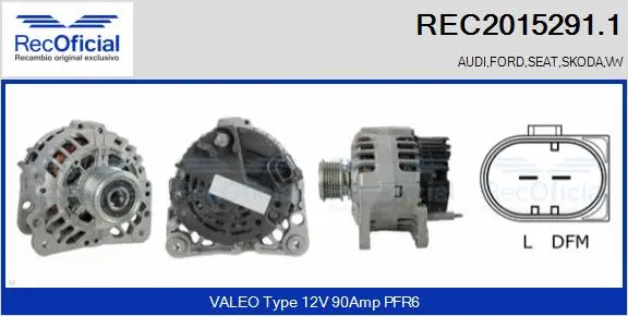 Alternateur RECOFICIAL REC2015291.1