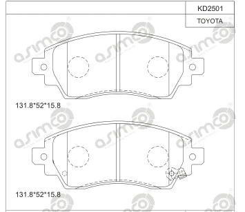 Kit de plaquettes de frein, frein à disque ASIMCO KD2501