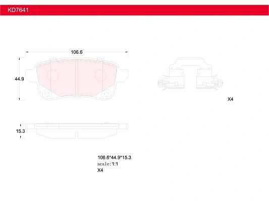 Kit de plaquettes de frein, frein à disque ASIMCO KD7641