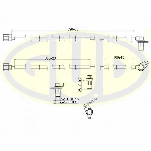 Capteur, vitesse de roue G.U.D. GABS02607