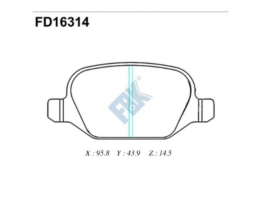 Kit de plaquettes de frein, frein à disque FBK FD16314