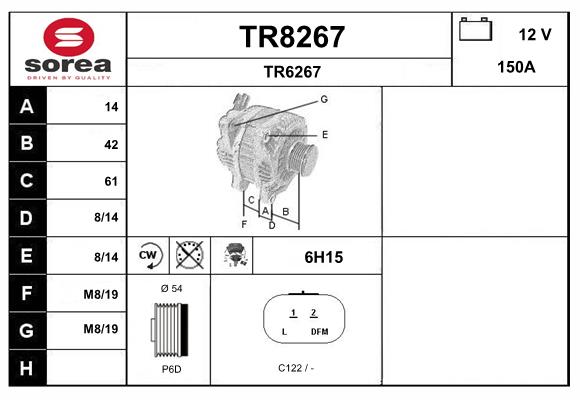 Alternateur SNRA TR8267
