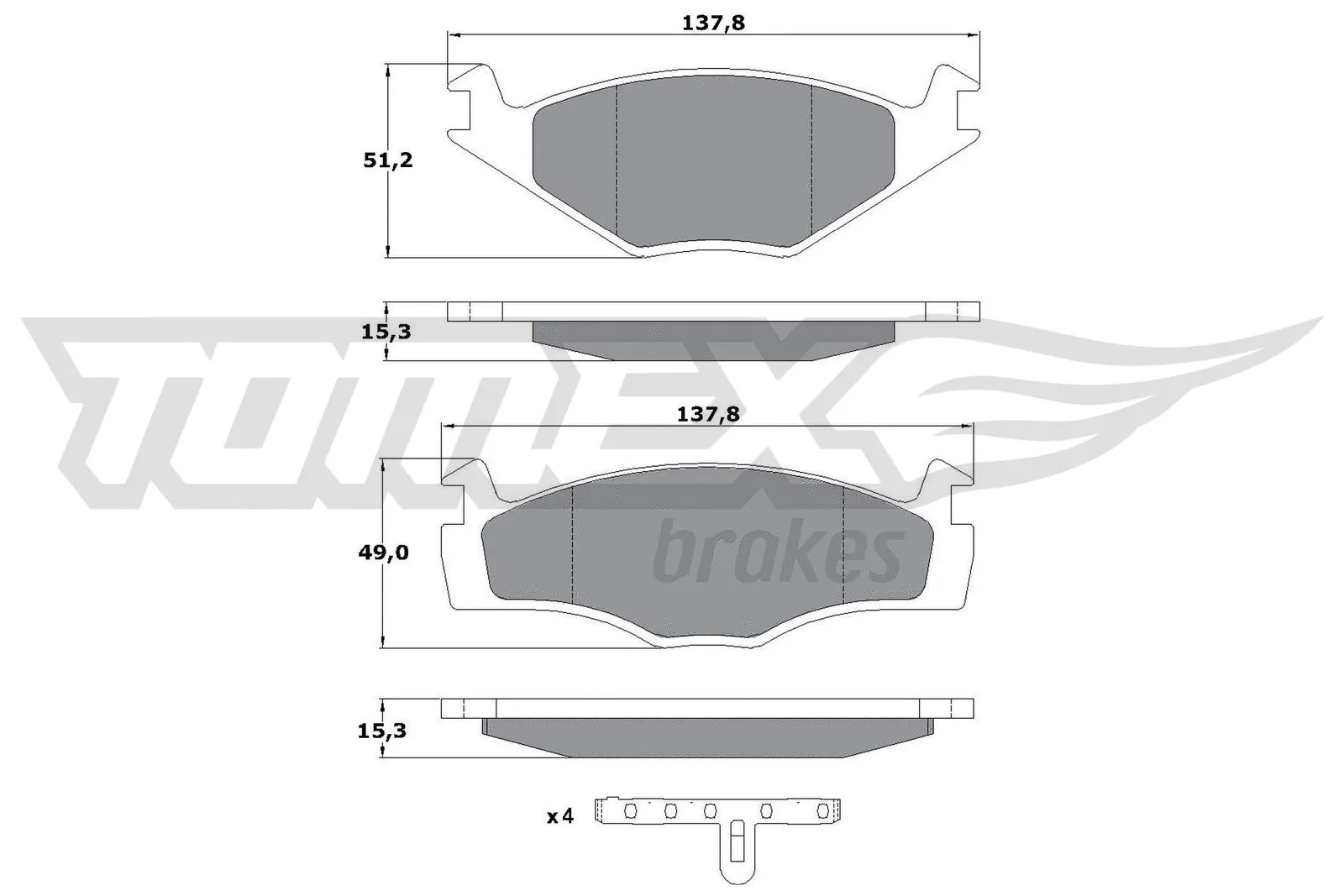 Kit de plaquettes de frein, frein à disque TOMEX Brakes TX 10-14