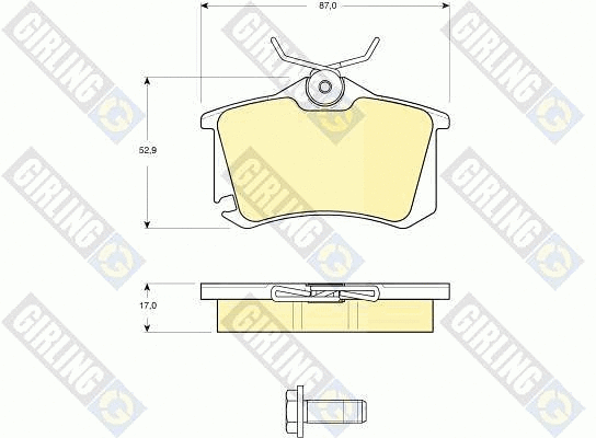 Kit de plaquettes de frein, frein à disque GIRLING 6115781
