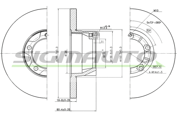 Disque de frein SIGMAUTO DBA058S
