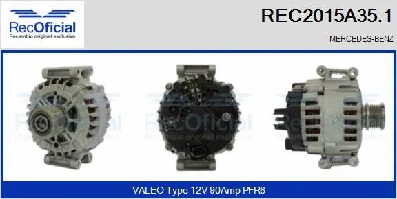 Alternateur RECOFICIAL REC2015A35.1