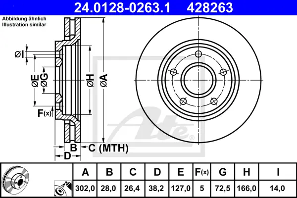Disque de frein ATE-APAC 24.0128-0263.1