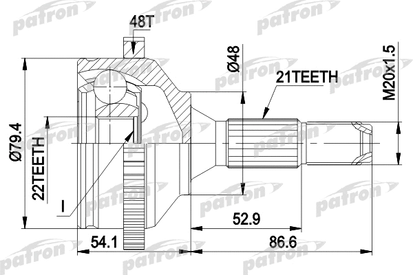 Jeu de joints, arbre de transmission PATRON PCV1382