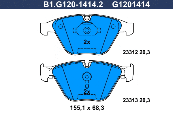 Kit de plaquettes de frein, frein à disque GALFER B1.G120-1414.2