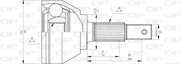 Jeu de joints, arbre de transmission OPEN PARTS CVJ5716.10