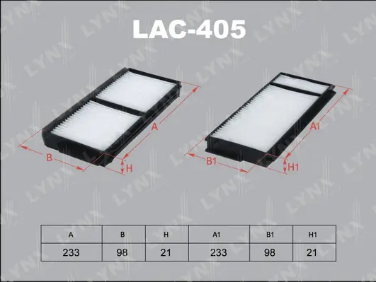 Filtre, air de l'habitacle LYNXAUTO LAC-405