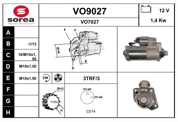 Démarreur SNRA VO9027