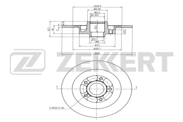 Disque de frein ZEKKERT BS-5870BZ