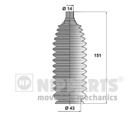 Jeu de joints-soufflets, direction NIPPARTS N2843016