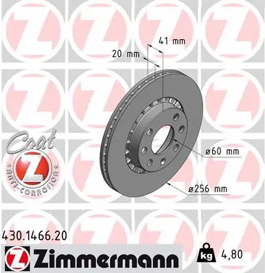 Disque de frein ZIMMERMANN 430.1466.20