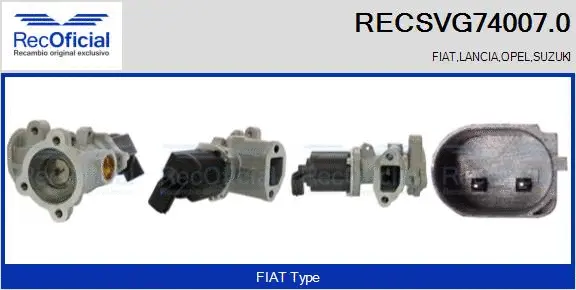 Vanne EGR RECOFICIAL RECSVG74007.0