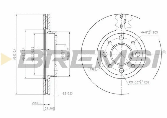 Disque de frein BREMSI CD7179V