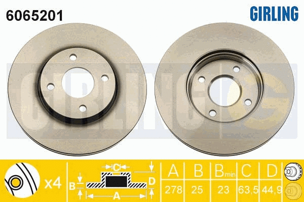Disque de frein GIRLING 6065201