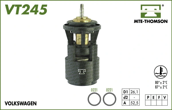 Thermostat, liquide de refroidissement MTE-THOMSON VT245.87