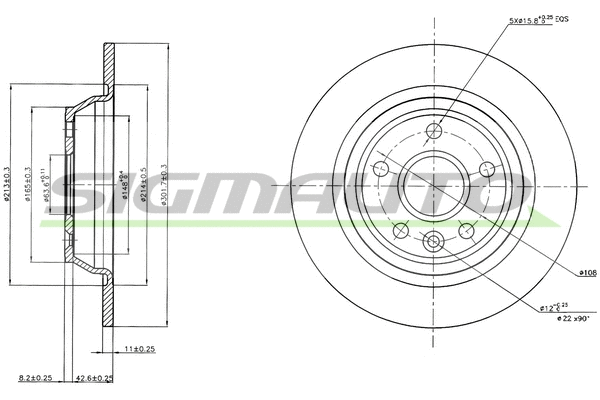 Disque de frein SIGMAUTO DBB616S