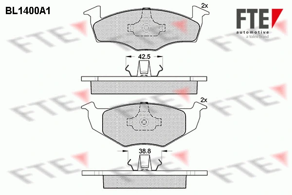 Kit de plaquettes de frein, frein à disque FTE 9010173