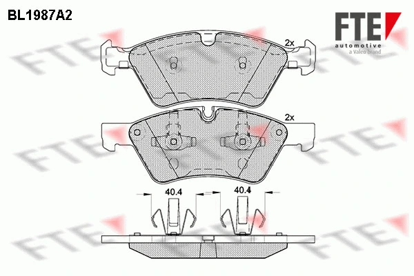 Kit de plaquettes de frein, frein à disque FTE 9010577