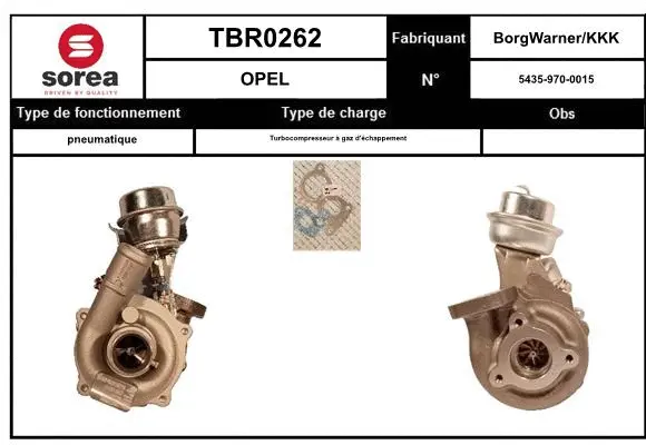 Turbocompresseur, suralimentation EAI TBR0262