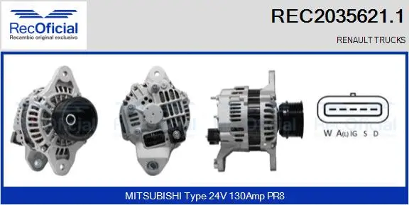 Alternateur RECOFICIAL REC2035621.1