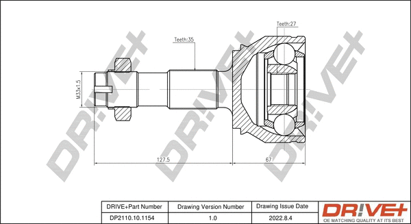Jeu de joints, arbre de transmission Dr!ve+ DP2110.10.1154