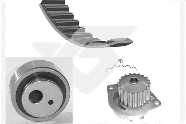 Pompe à eau + kit de courroie crantée HUTCHINSON KH 13WP17
