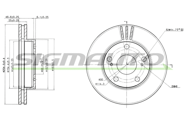 Disque de frein SIGMAUTO DBA780V