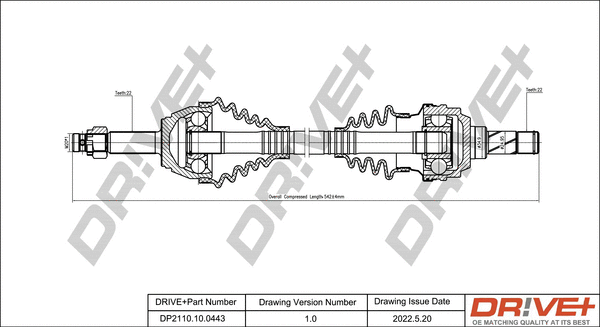Arbre de transmission Dr!ve+ DP2110.10.0443