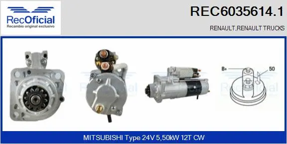 Démarreur RECOFICIAL REC6035614.1